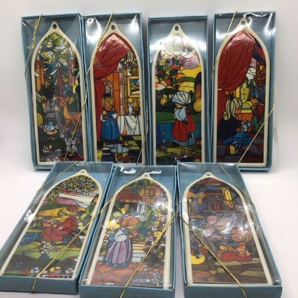 Set of 7 Beatitudes Precious Moments Ceramic Ornaments - Picture 1 of 8